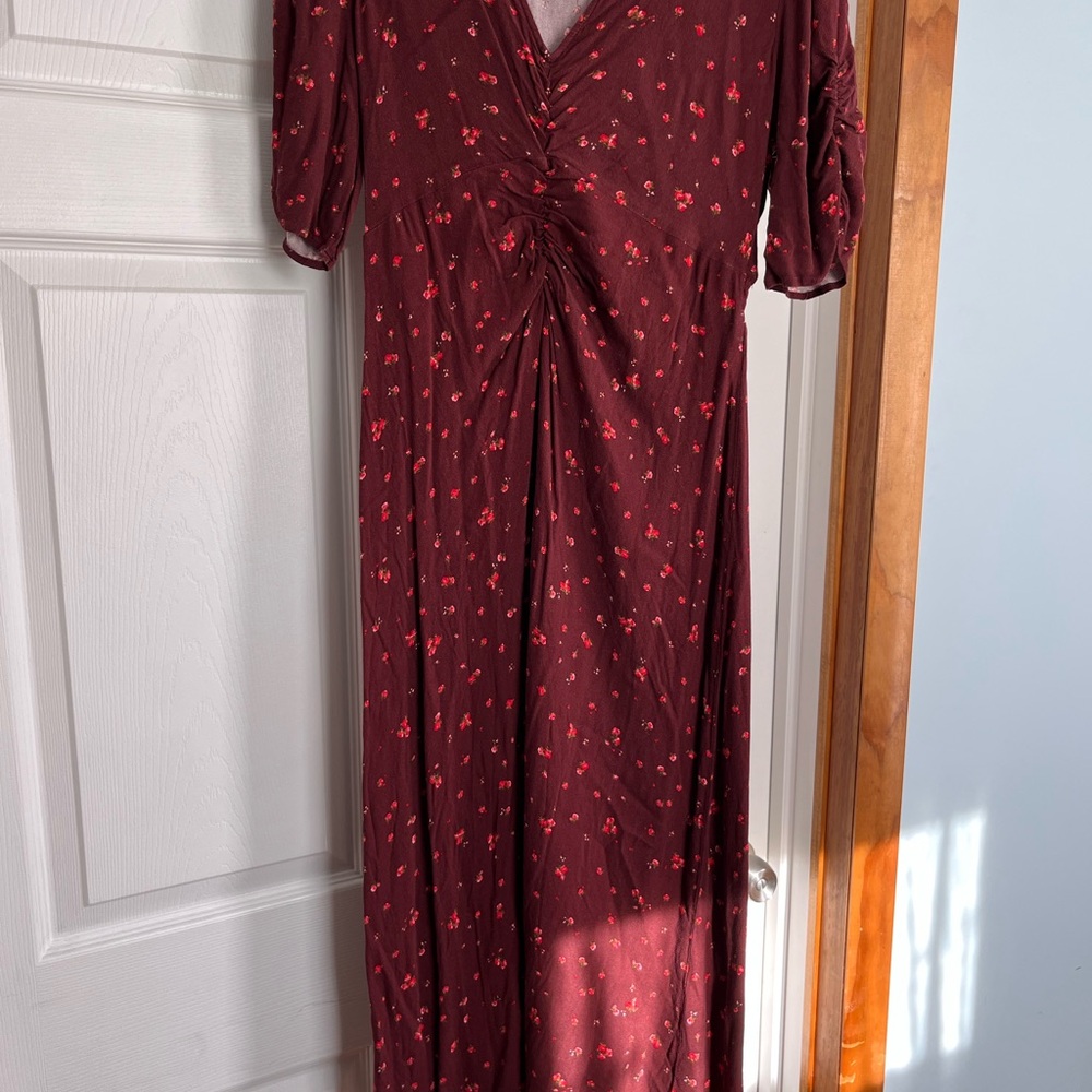 Elegant Red Floral Dress